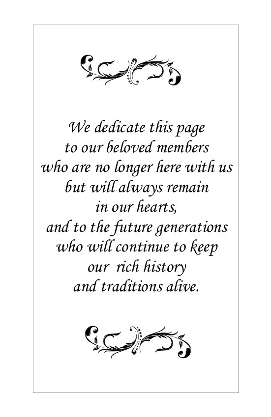 Tribute to deceased members